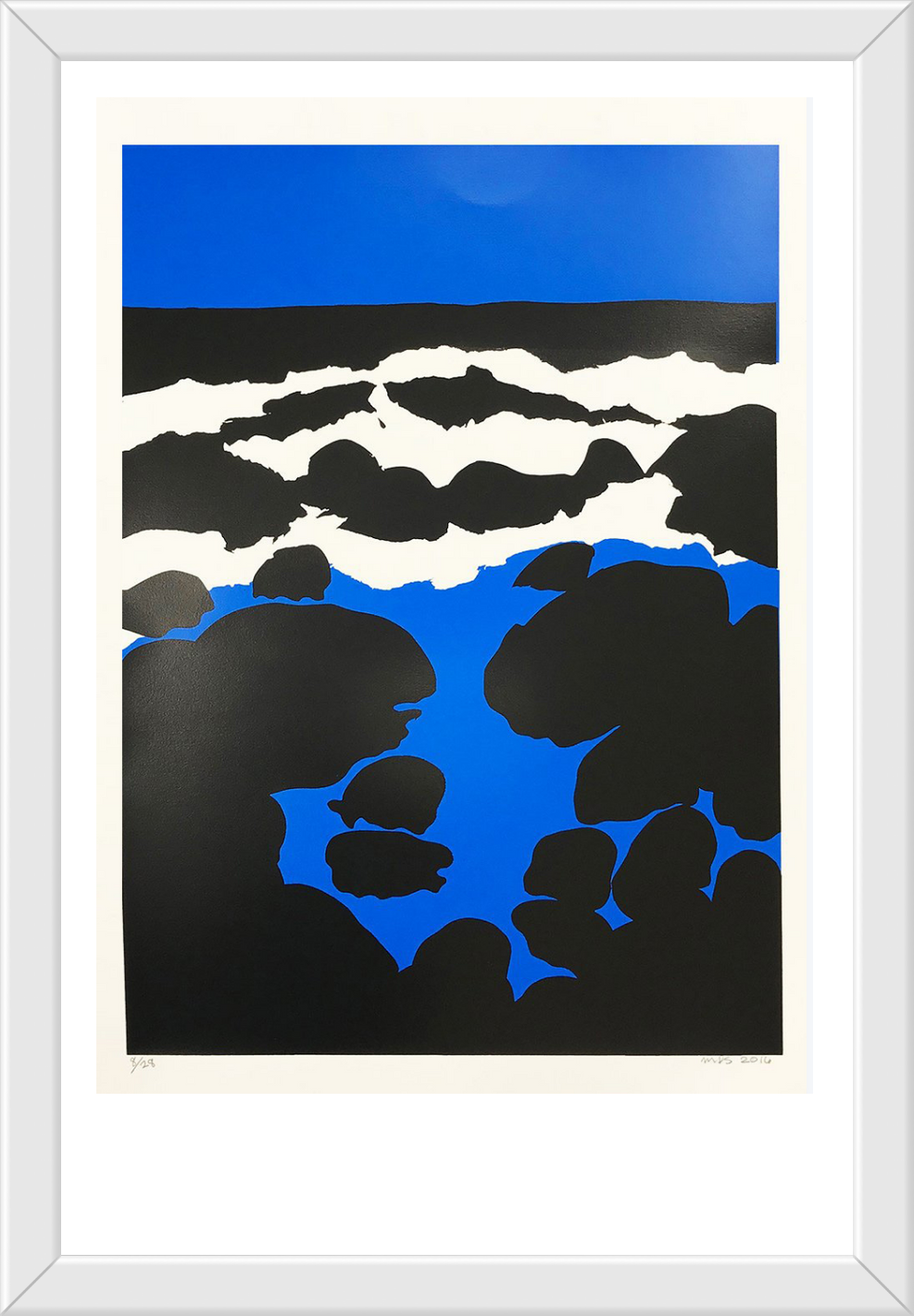 Three Waves Breaking - Framed