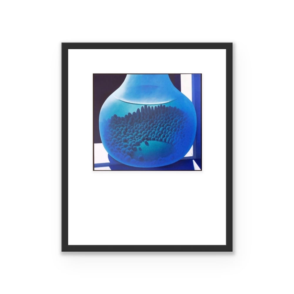 Stones In A Blue Bottle - Framed
