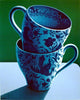 Two Blue and White Cups